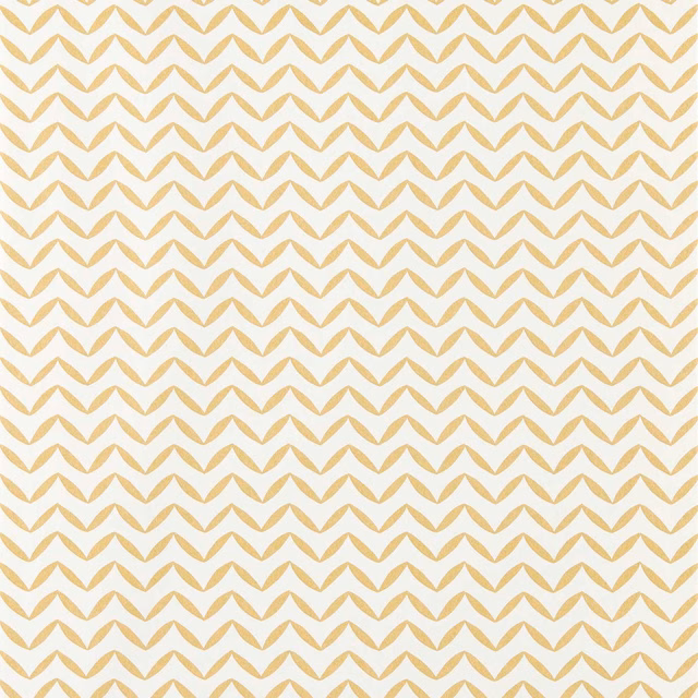Warm honey-gold chevron rows on an ivory Oakham wallpaper ground