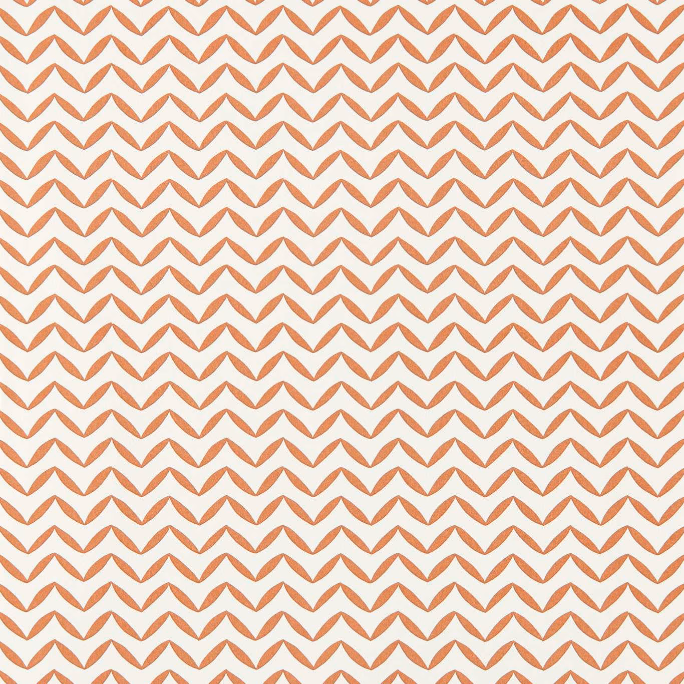 Warm terracotta-red angular leaf chevrons on an ivory wallpaper ground