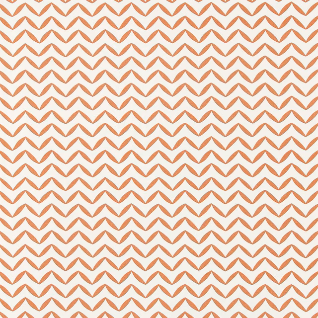 Warm terracotta-red angular leaf chevrons on an ivory wallpaper ground