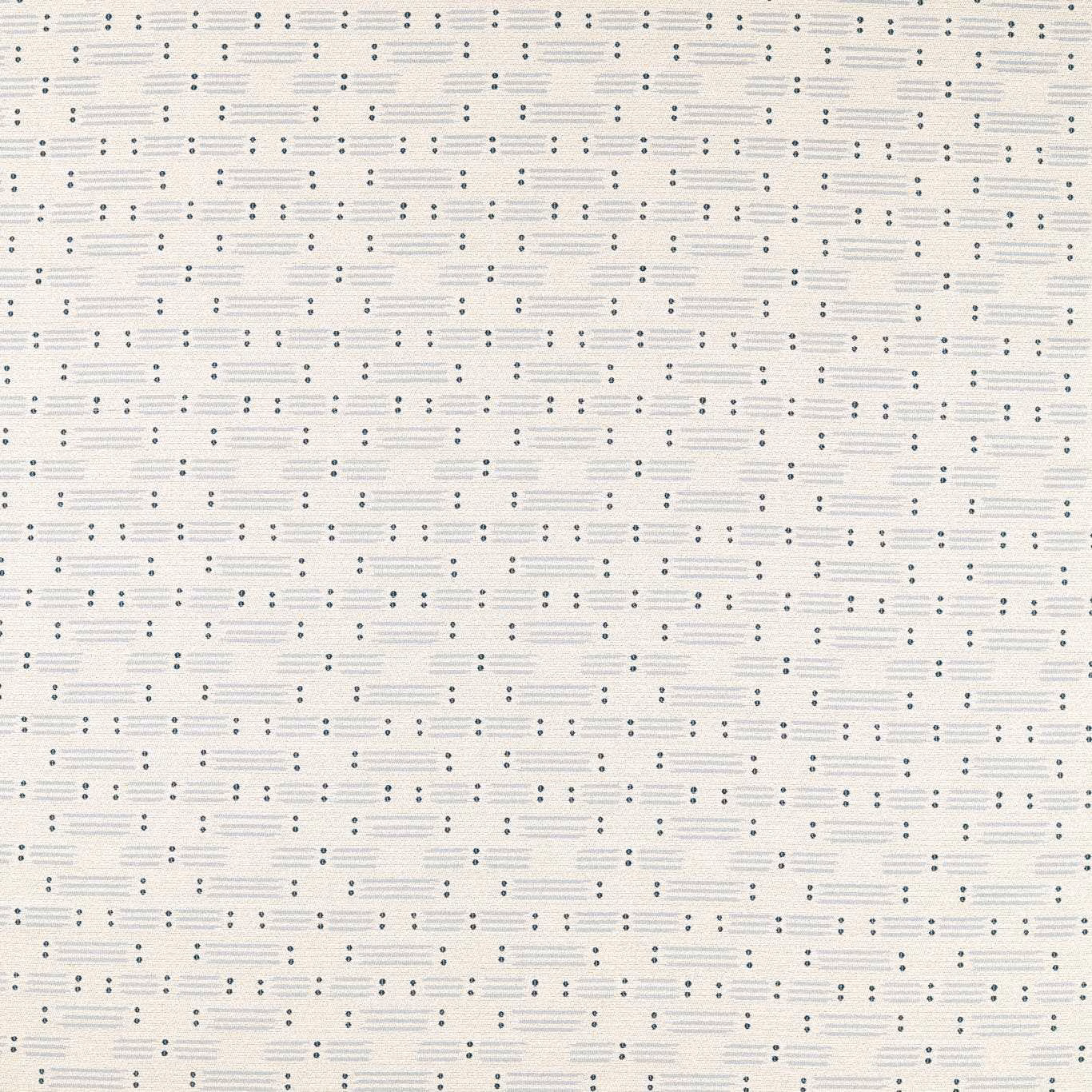 Cool ivory woven ground with charcoal dots and fine horizontal matchstick marks