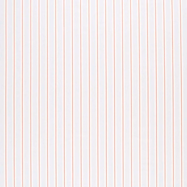 Pale coastal blue woven ground with slender blush and blue vertical stripes