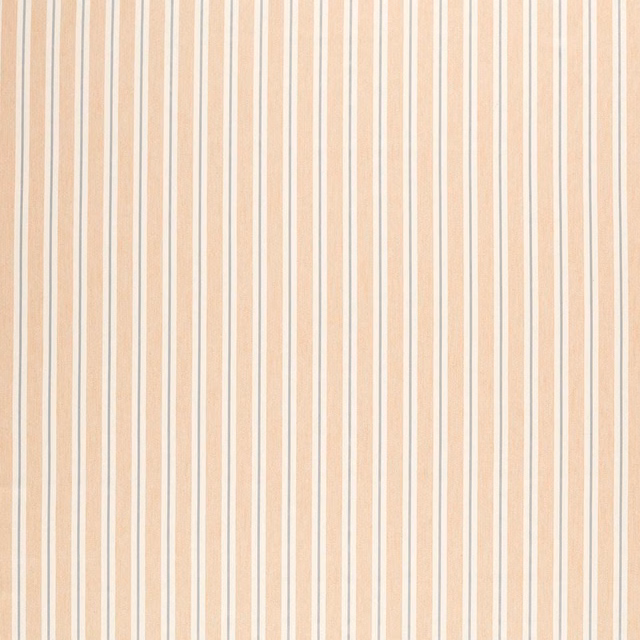 Warm sand fabric with narrow cream, blush and pale blue vertical stripes