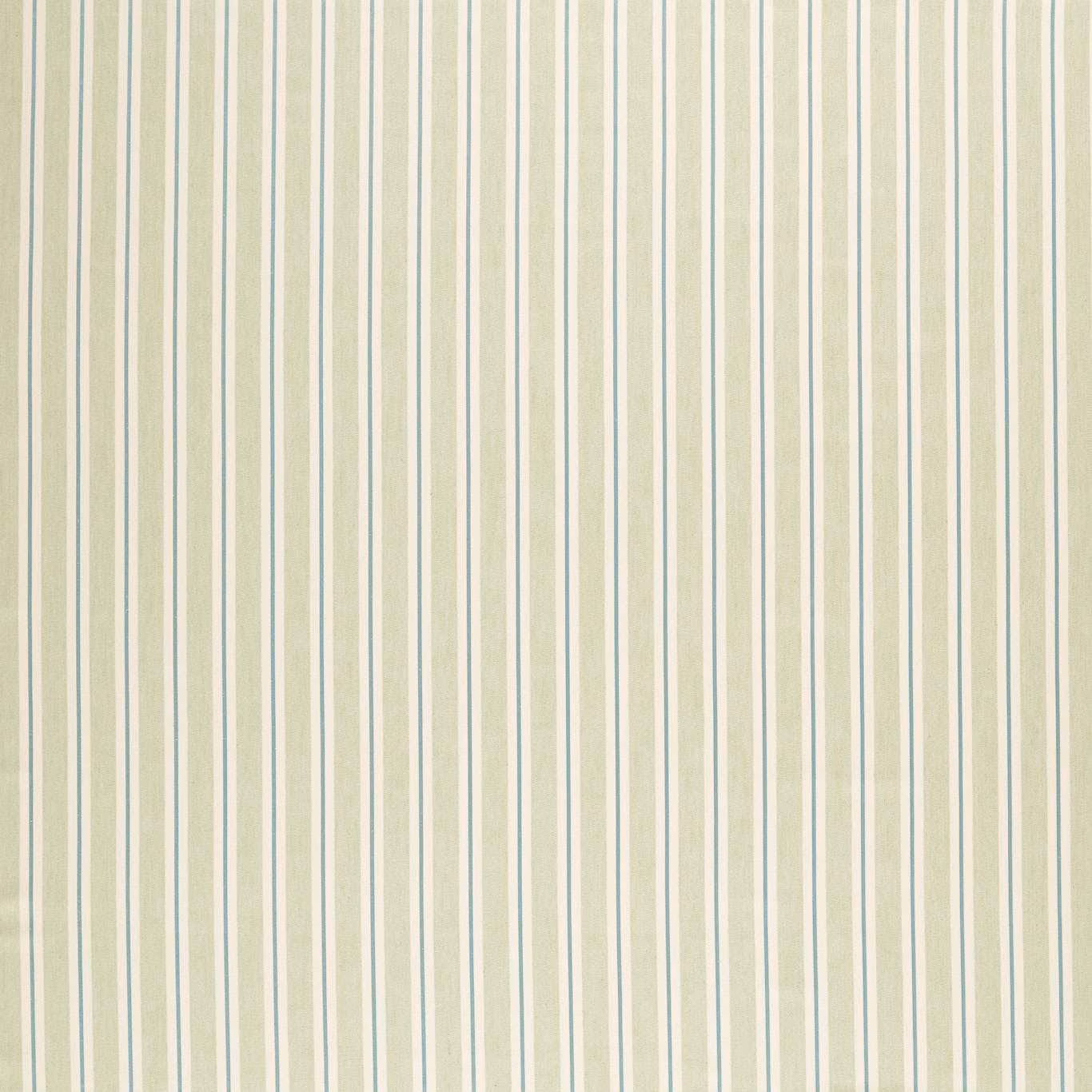 Pale seaglass green and cream narrow vertical stripes with a softly textured weave
