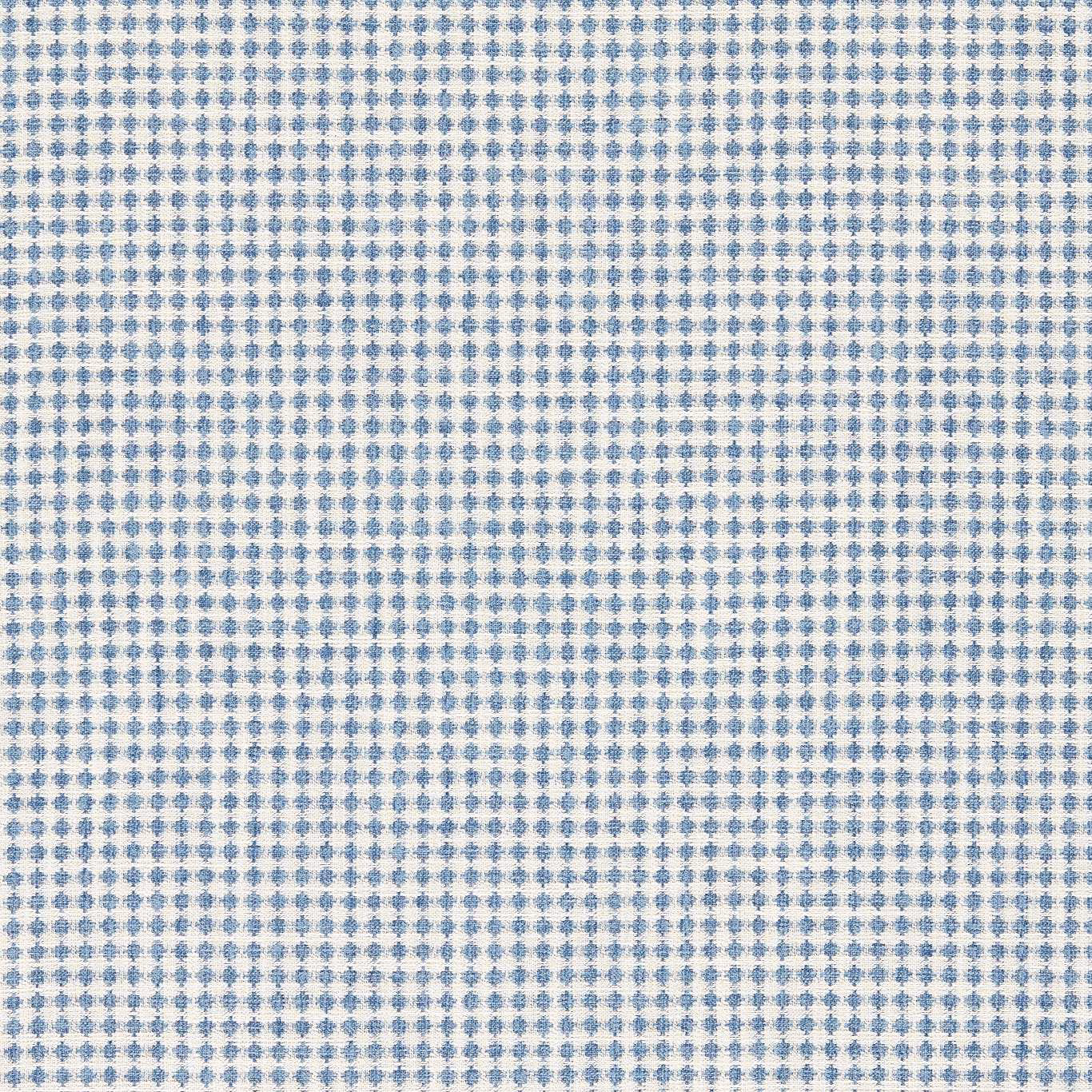Close-up of muted blue and ivory woven geometric motifs in Ragdale Coast Blue
