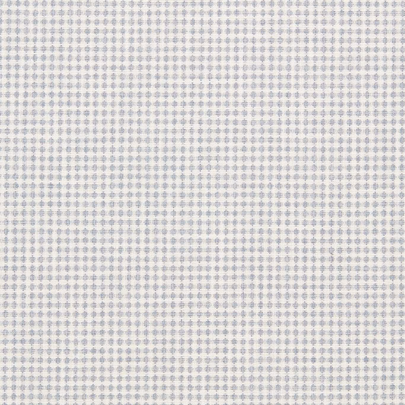 Pale lavender-blue woven swatch with tiny linked geometric motifs on a light ground