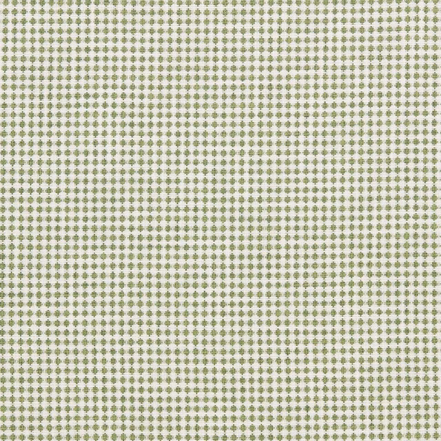 Muted pine-green geometric weave on a crisp cream ground, close-up