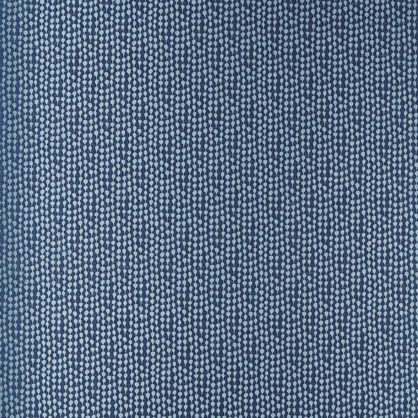 Cool denim-blue woven upholstery with tightly packed pale blue lozenges in vertical rows
