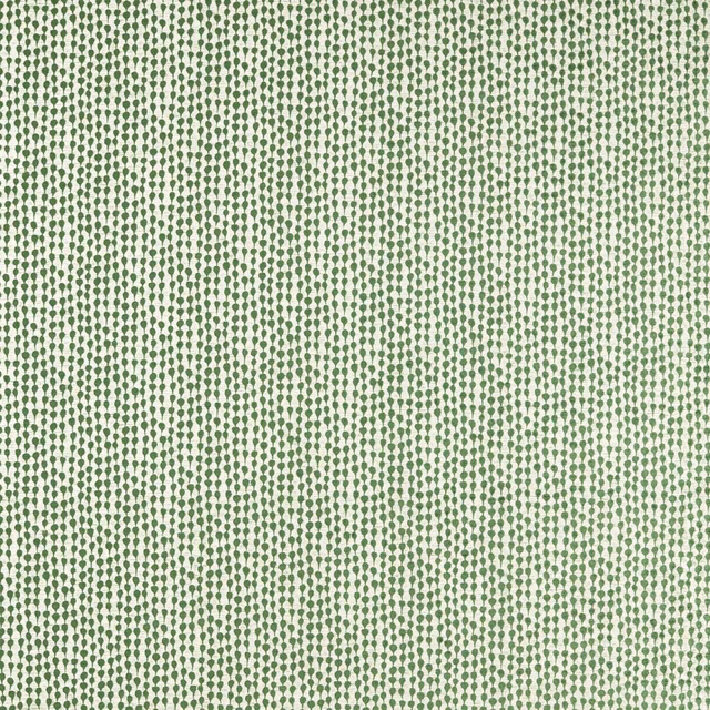 Forest green oval weave pattern scattered over a warm cream ground