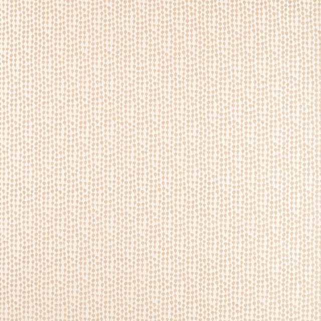 Ivory woven fabric with closely spaced warm taupe pebble marks and fine texture