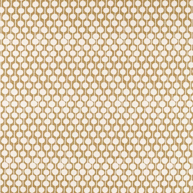 Warm barley weave with ivory linked-dot vertical geometric chains