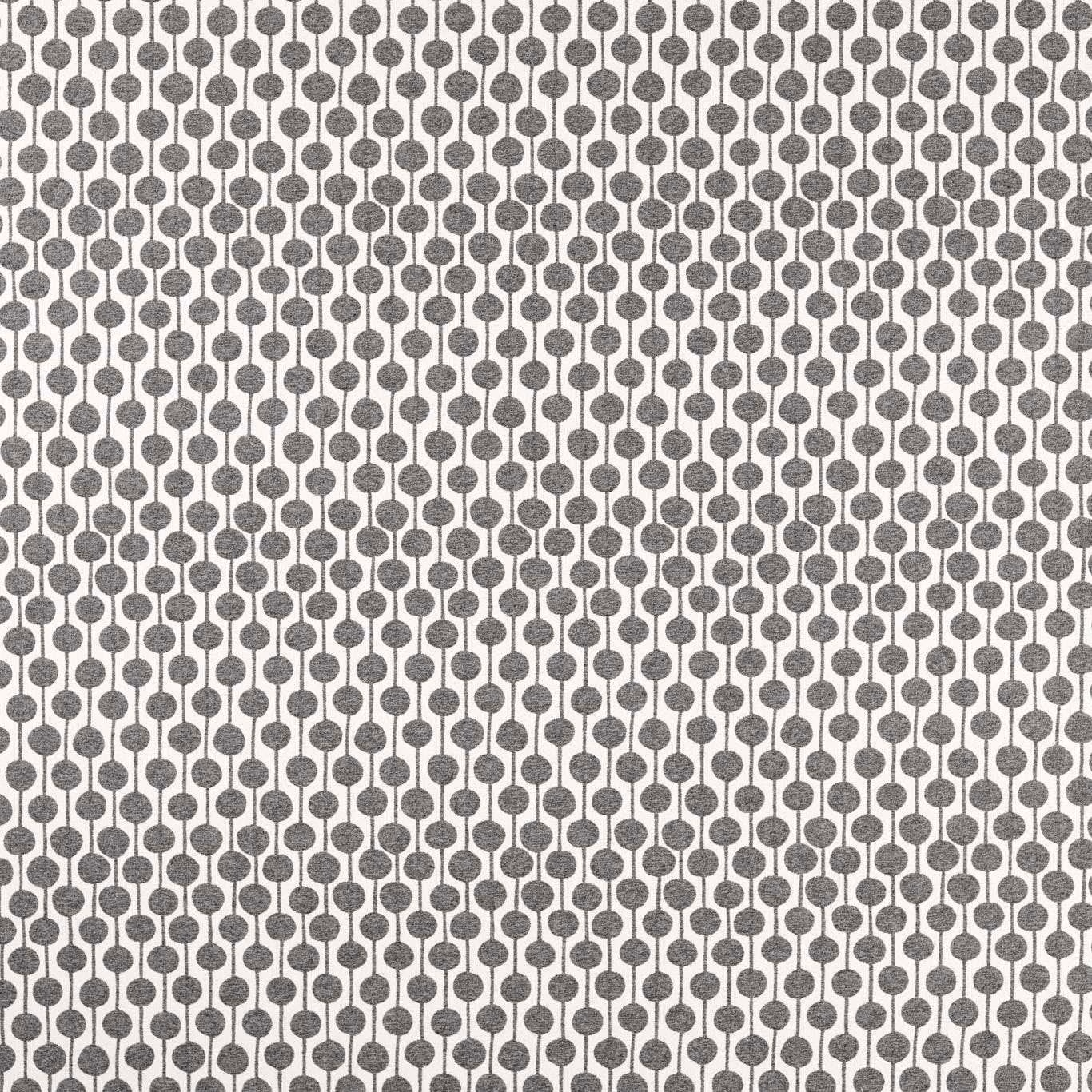 Cool slate-grey circles and vertical lines on a softly textured ivory weave