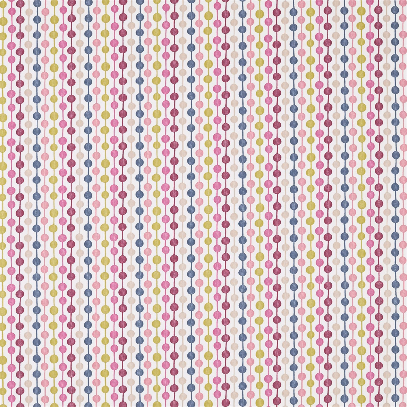 Cream ground with bilberry, rhubarb, indigo and lime vertical dot rows