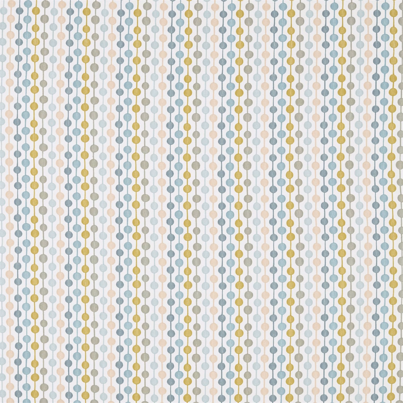 Blush, honey and raffia vertical dot-chain weave with cool blue-grey accents