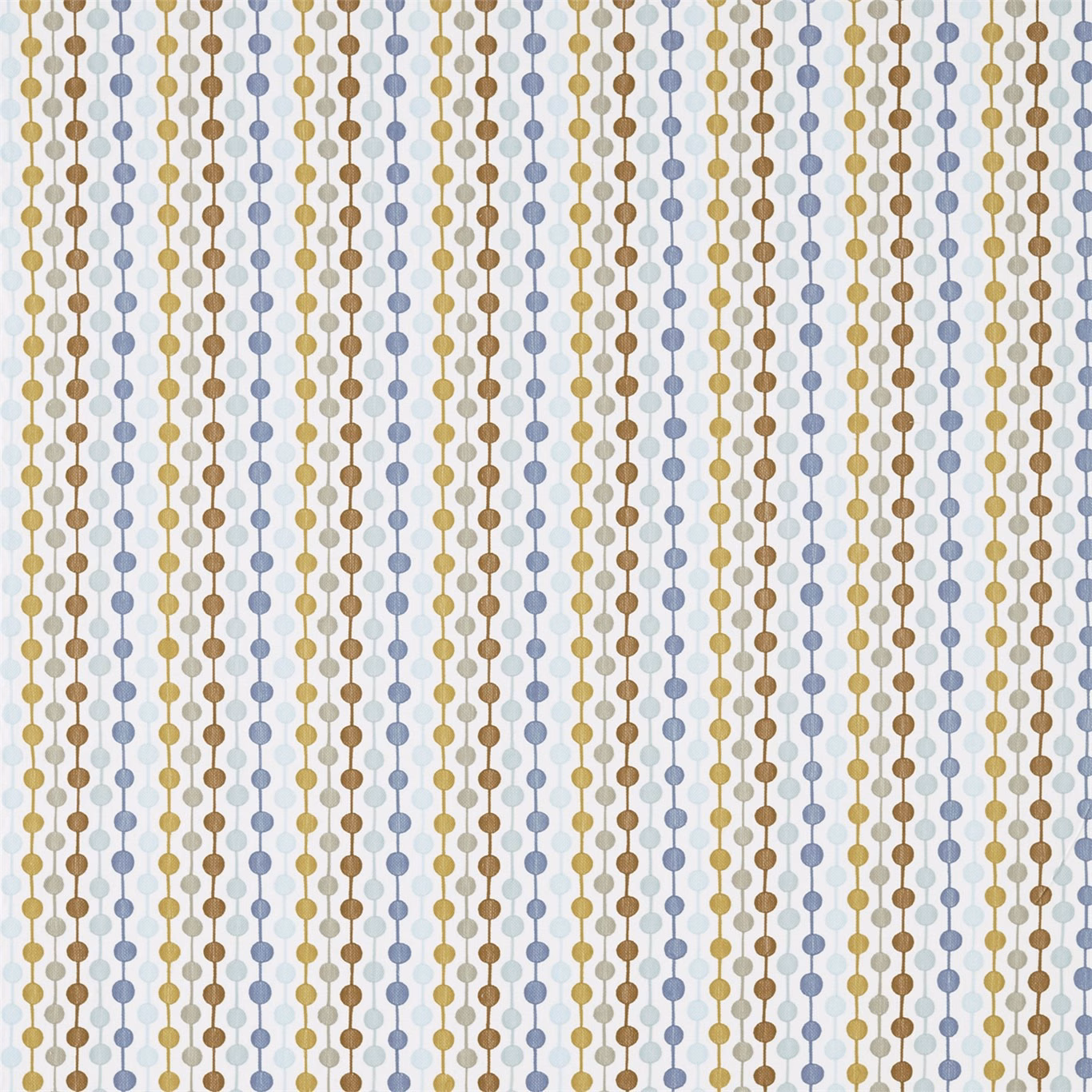 Cream textile with vertical sky-blue lines and cinnamon, hemp dot chains