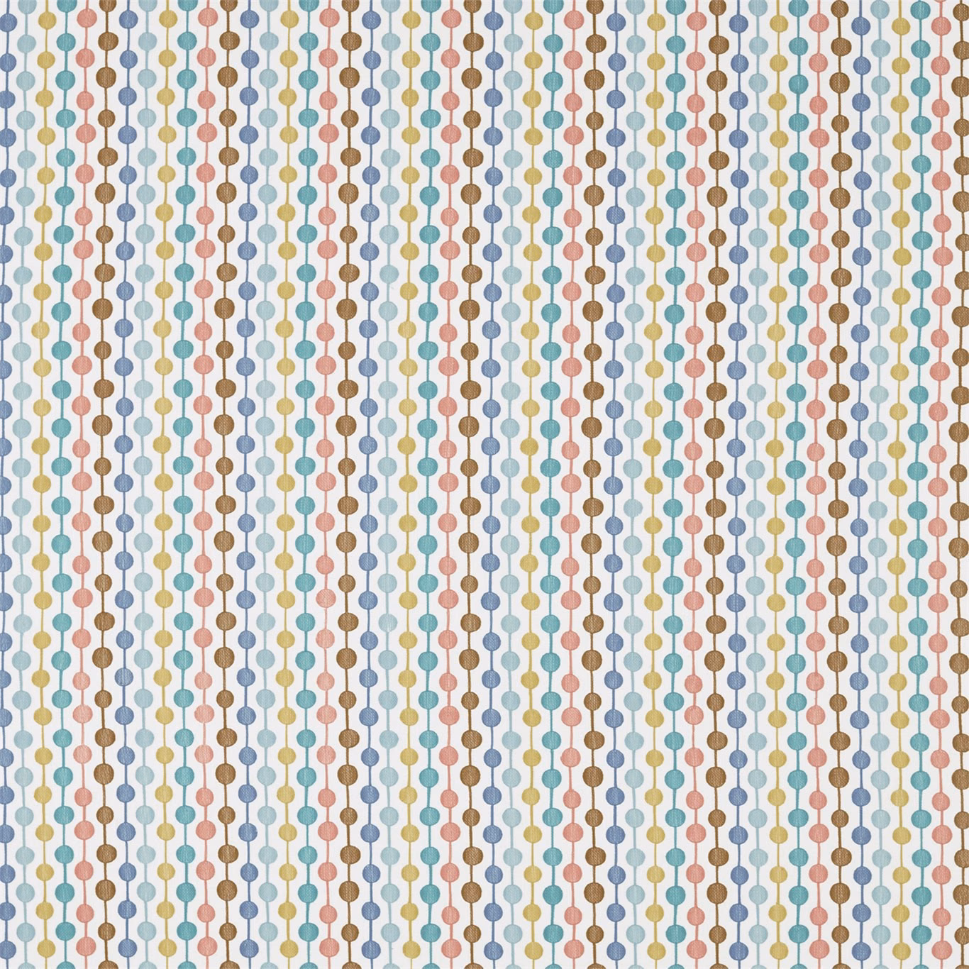 Pastel pink, sky blue and julep dots in narrow vertical woven rows