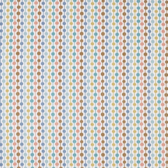 Pastel pink, sky blue and julep dots in narrow vertical woven rows