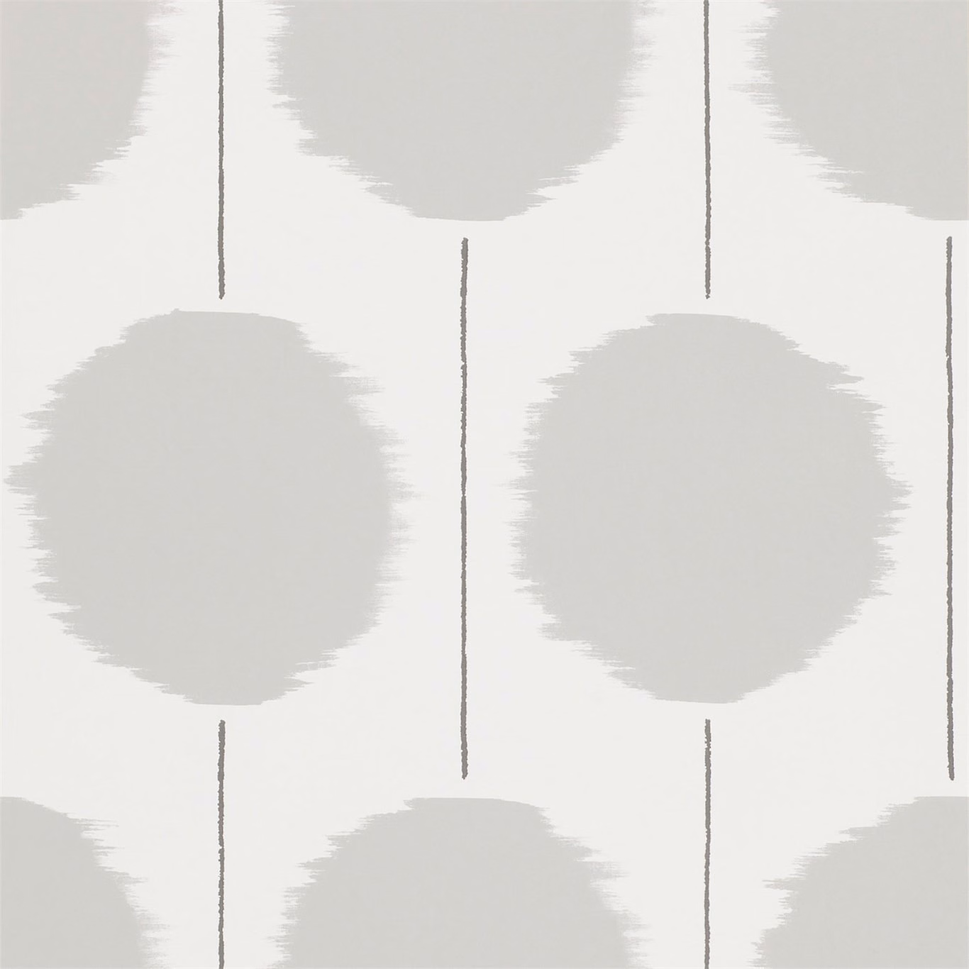 Pebble-grey brush-edged circles and graphite lines on an ivory wallpaper ground