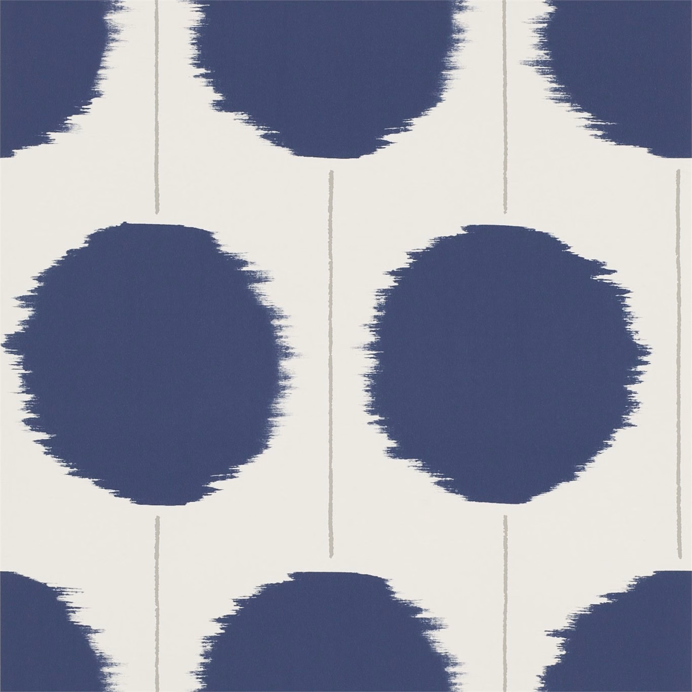 Slate-blue brush-edged circles on an ivory ground, arranged in vertical columns