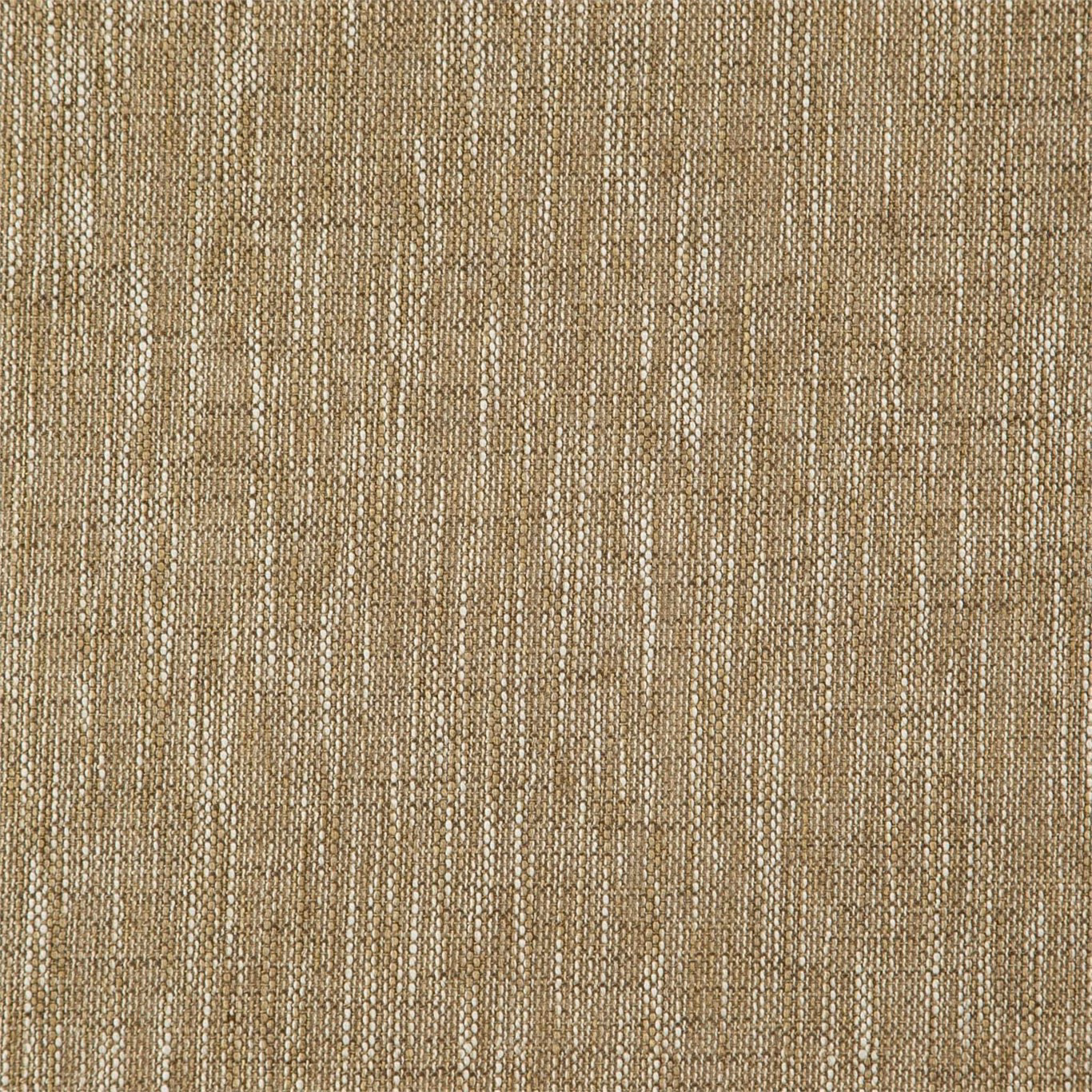 Warm sesame beige woven fabric with fine vertical striations and taupe flecks