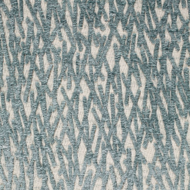 Textured seaglass teal weave with cream, irregular vertical abstract motifs