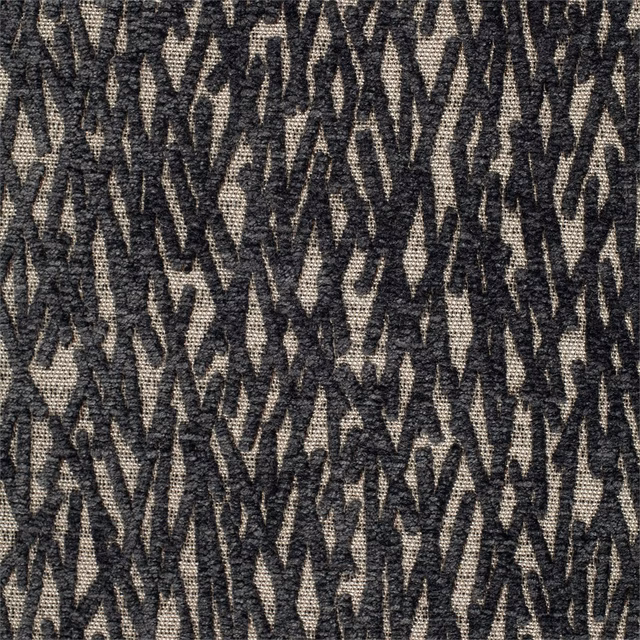 Charcoal and warm stone abstract jagged weave with tactile raised texture