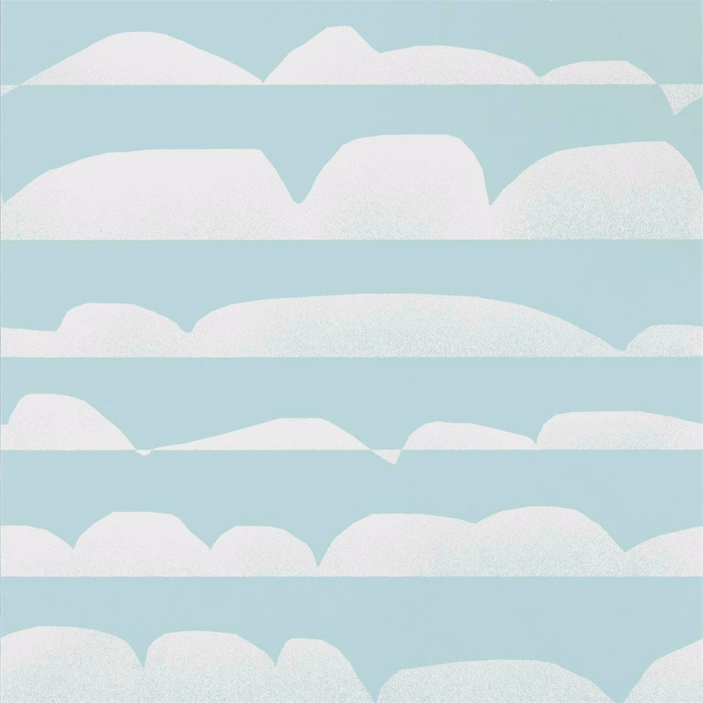 Pale marine blue wallpaper with white horizontal cloud-like bands and softly stippled edges