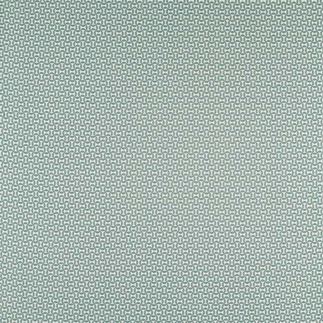 Muted forest-green and pale sage geometric weave with tiny linked motifs