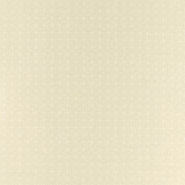 Pale ivory woven swatch with a fine, low-contrast geometric lattice motif