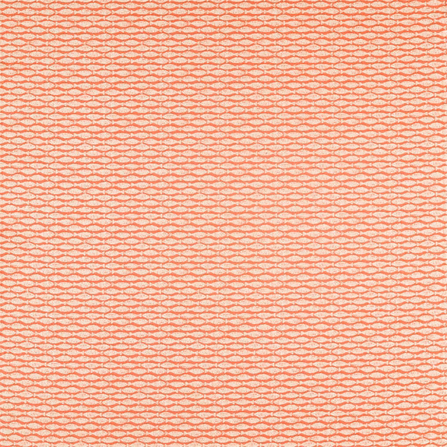 Warm paprika terracotta fabric with pale cream small oval lattice weave