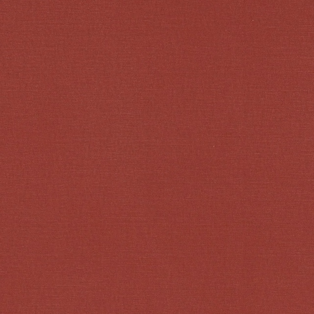 Deep flame red plain woven fabric with fine crosshatch texture and muted crimson shading