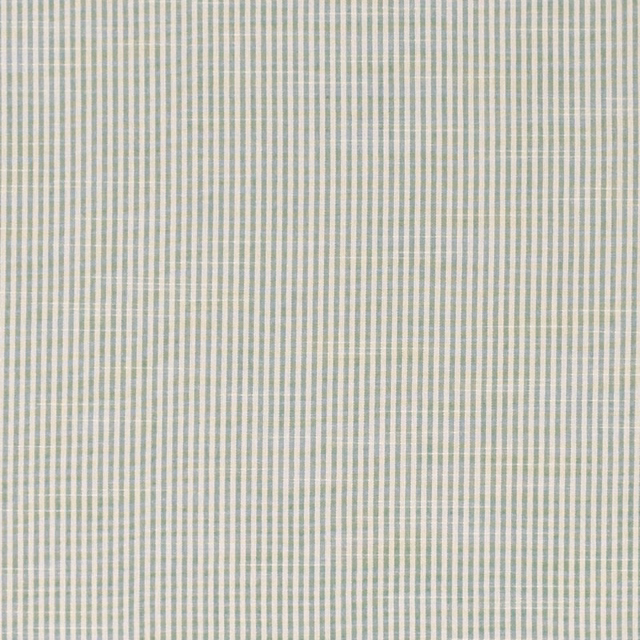 Pale aqua and cream woven micro-check with fine vertical striping