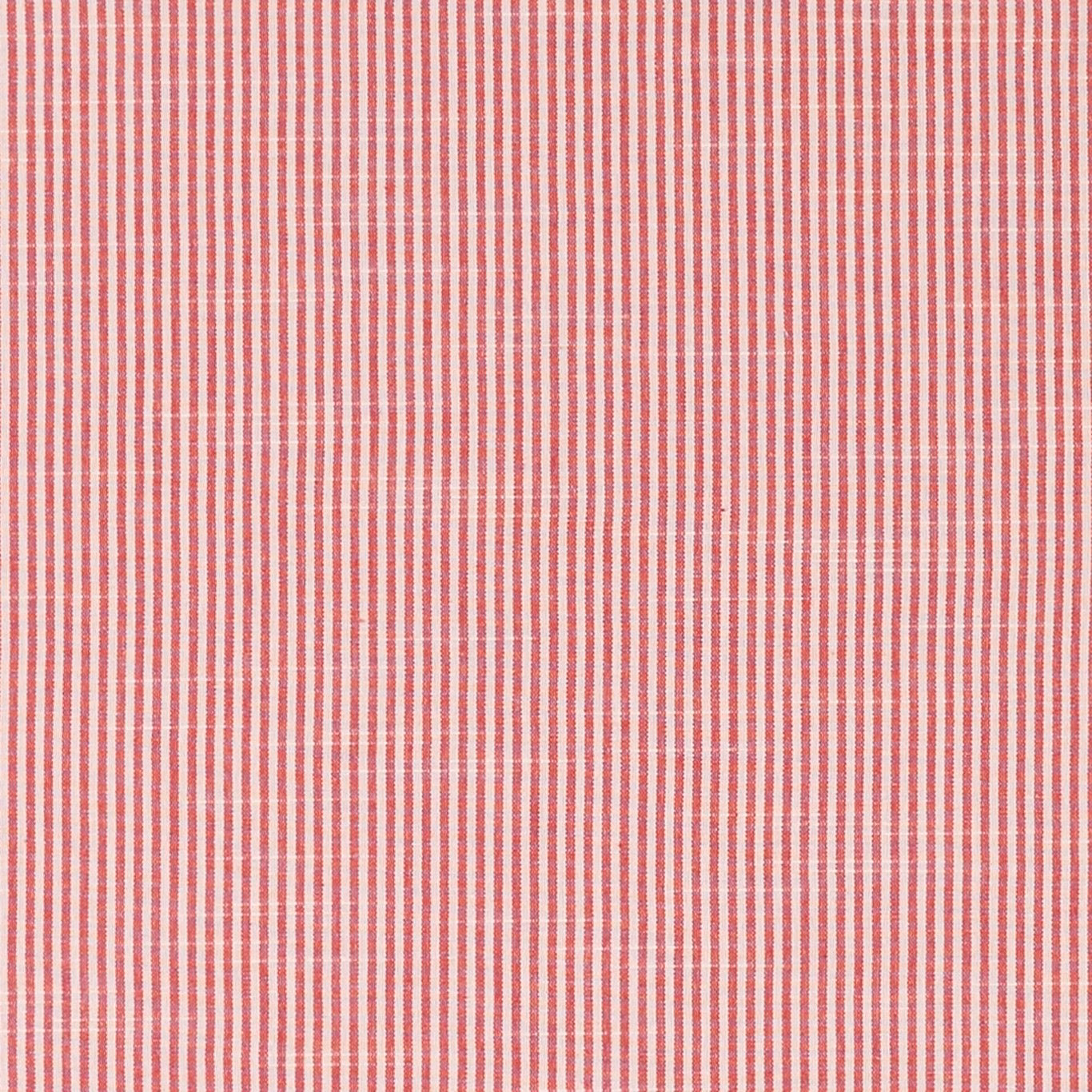 Fine muted red and ivory vertical stripes with a lightly cross-woven texture