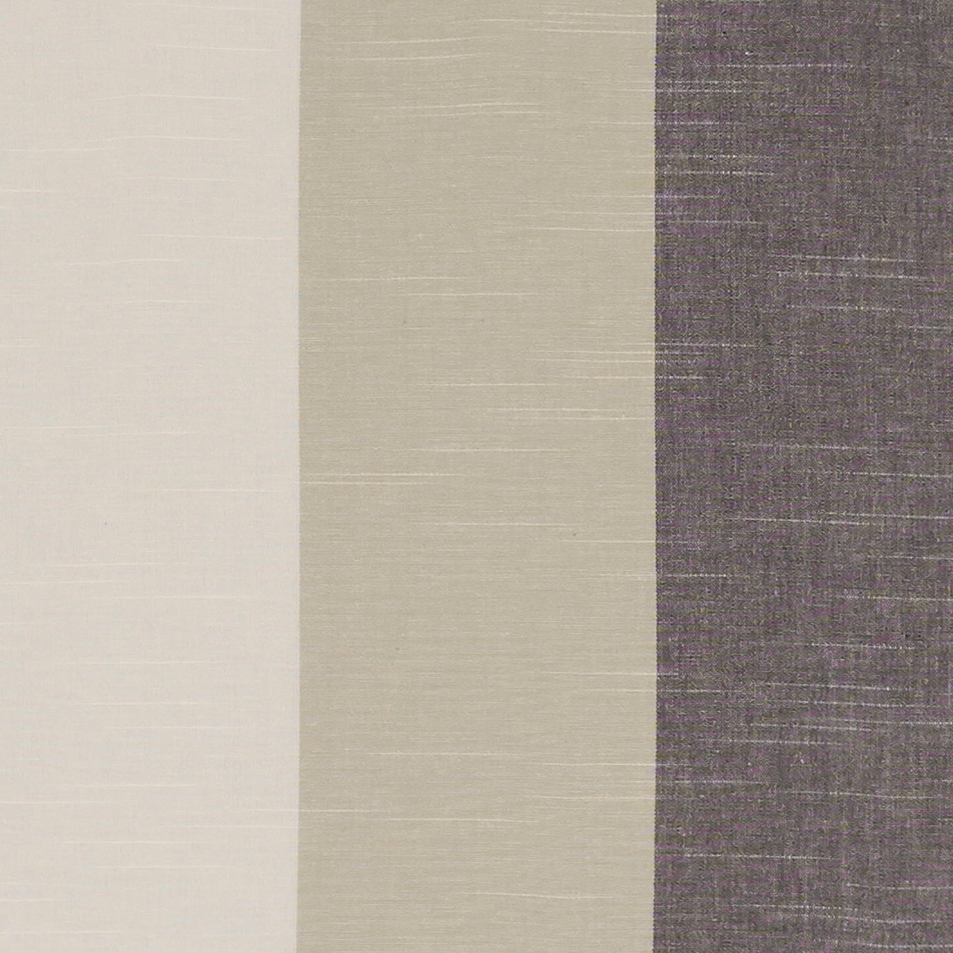 Charcoal, taupe and ivory vertical woven bands with fine horizontal slubs
