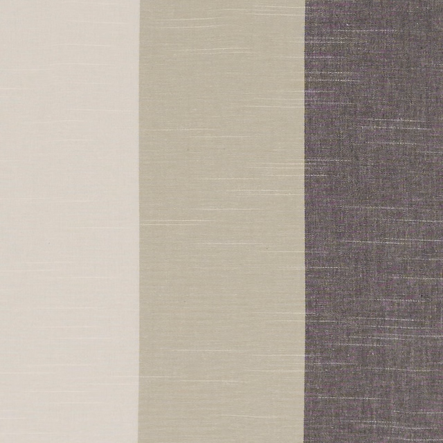 Charcoal, taupe and ivory vertical woven bands with fine horizontal slubs