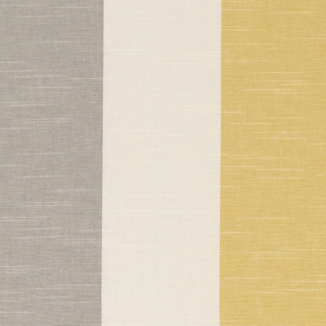 Buckton Ochre woven stripe showing grey, ivory and warm ochre bands