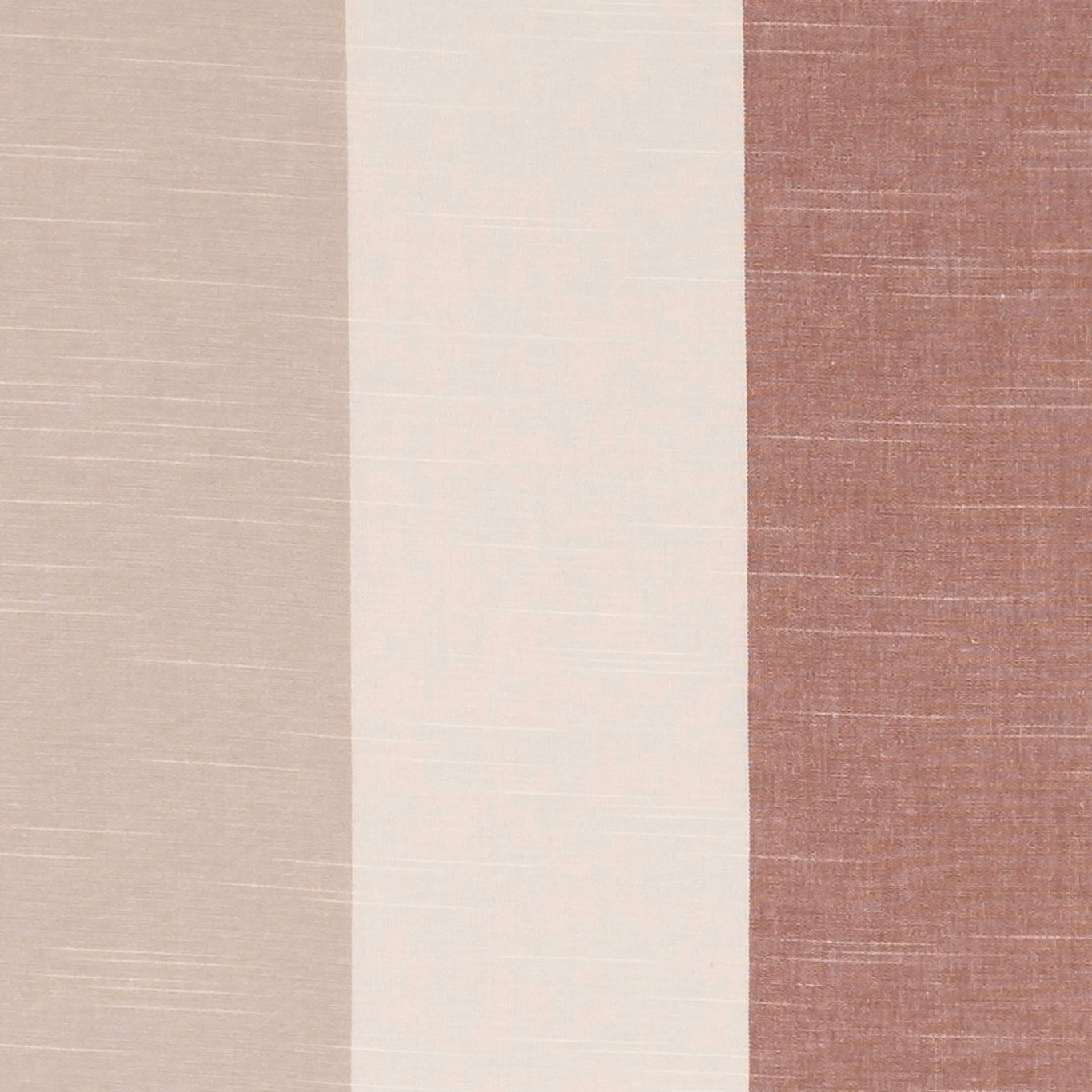 Taupe, ivory and dusty spice vertical stripes with fine horizontal woven slubs