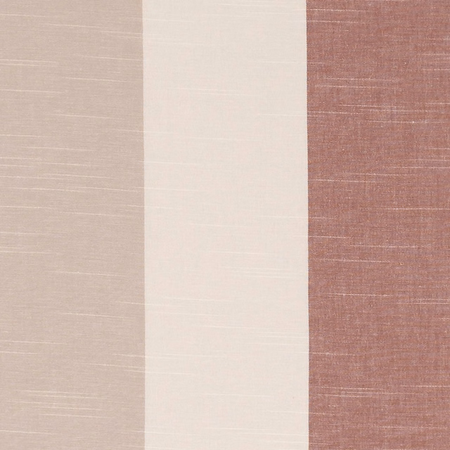 Taupe, ivory and dusty spice vertical stripes with fine horizontal woven slubs