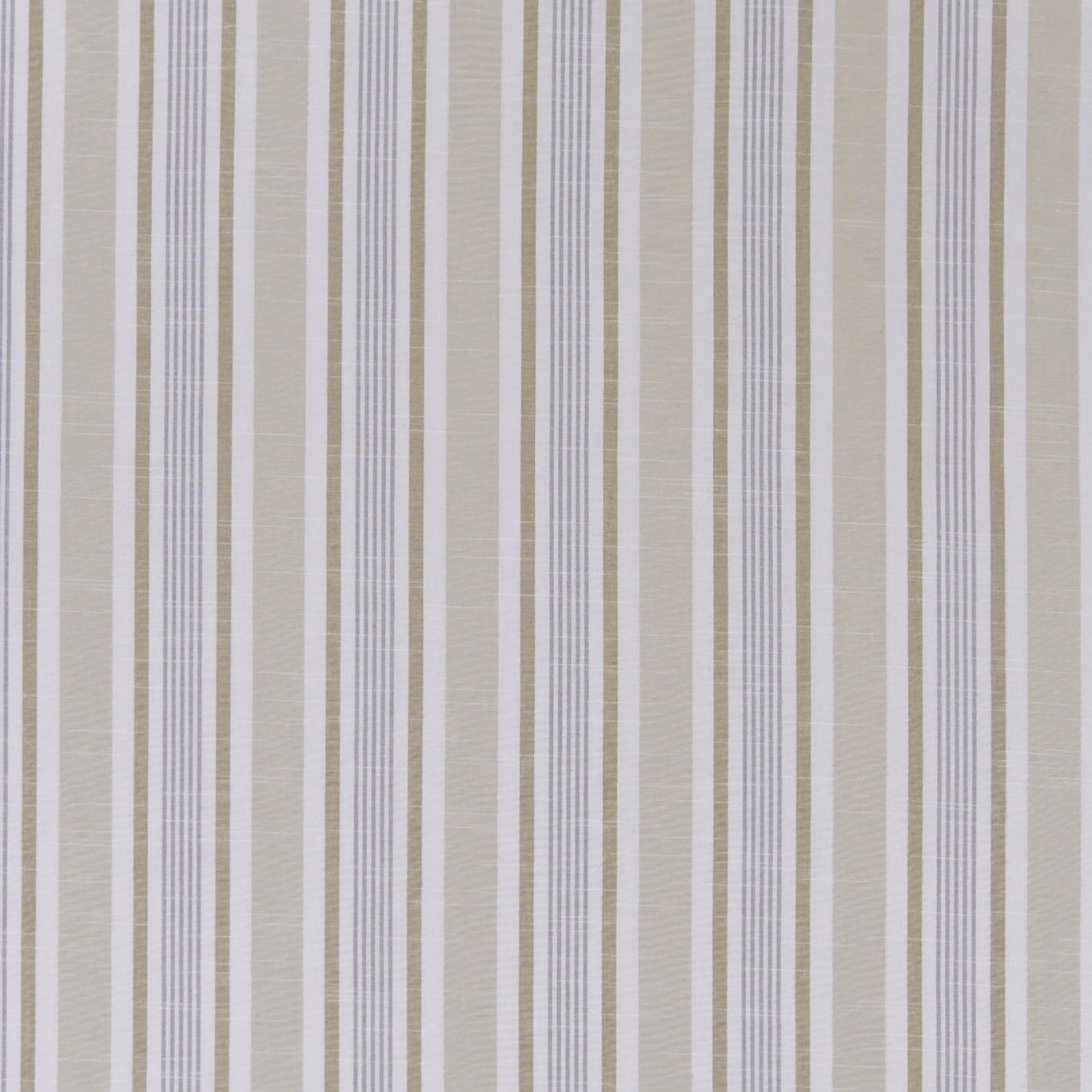 Soft mineral-grey and ivory vertical stripe fabric with a subtly woven surface