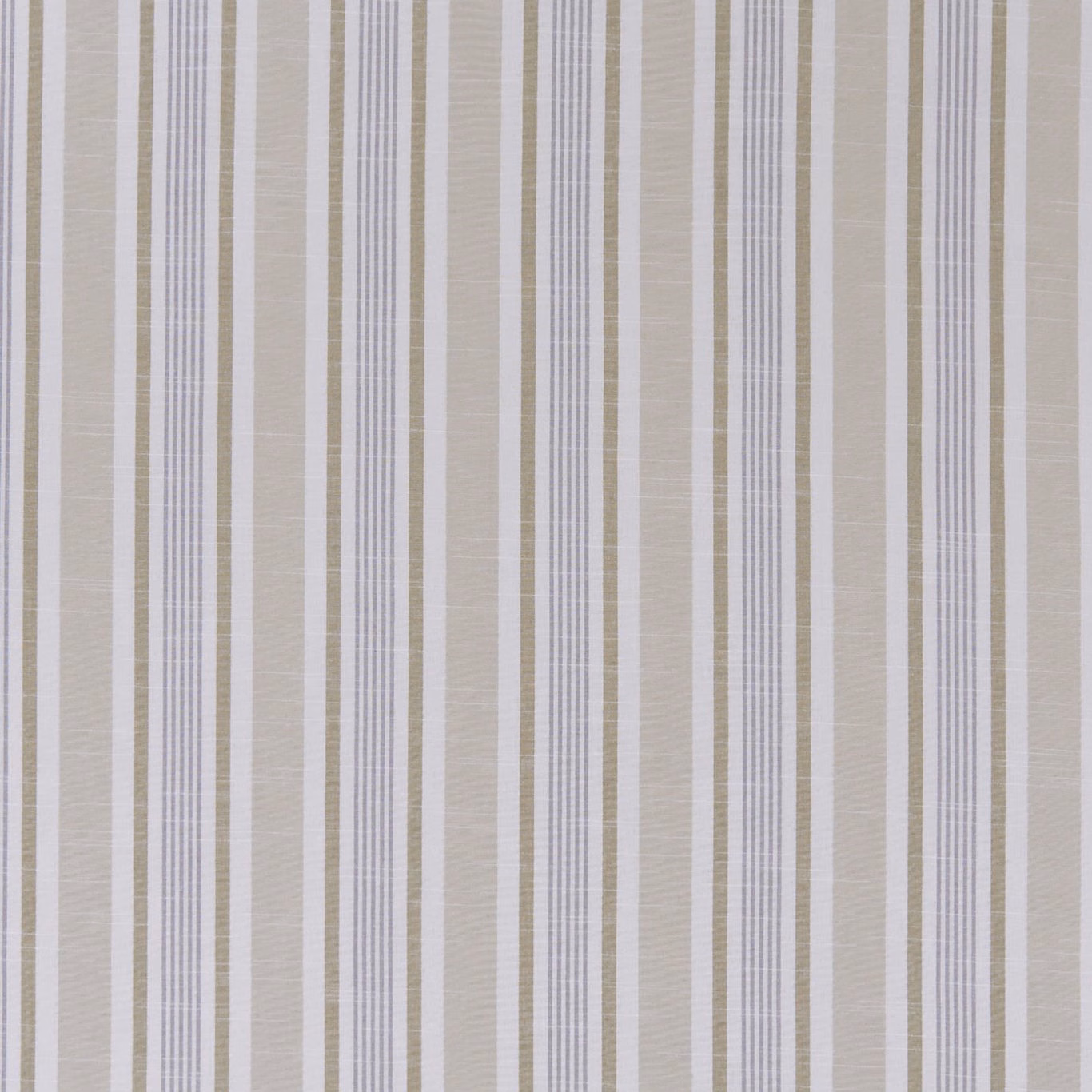 Pale mineral-grey and ivory vertical stripes with a fine woven texture