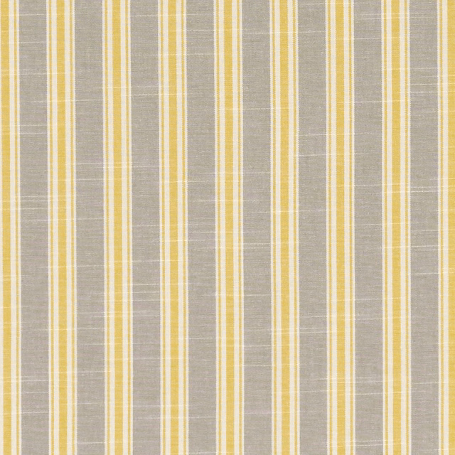 Muted ochre and grey vertical stripes with fine white lines on a woven textile