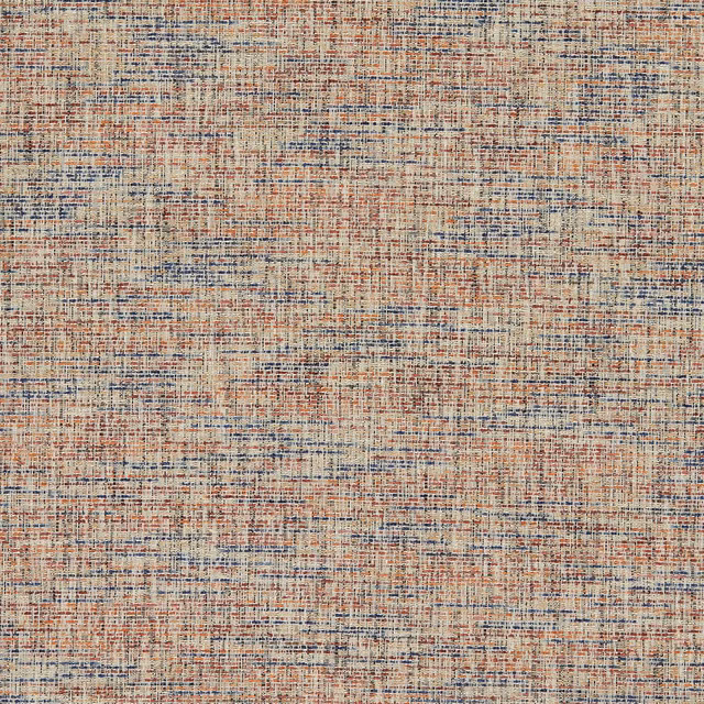 Warm oat woven fabric with rust and blue-grey crosshatch texture