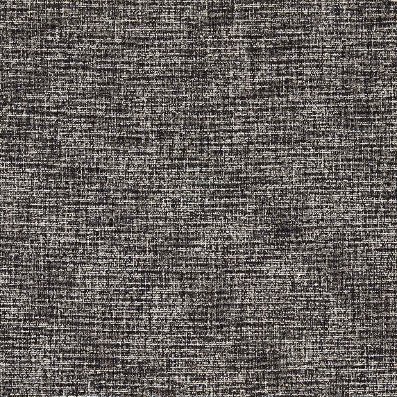 Close-up of charcoal grey crosshatch weave with pale flecks and irregular slub texture