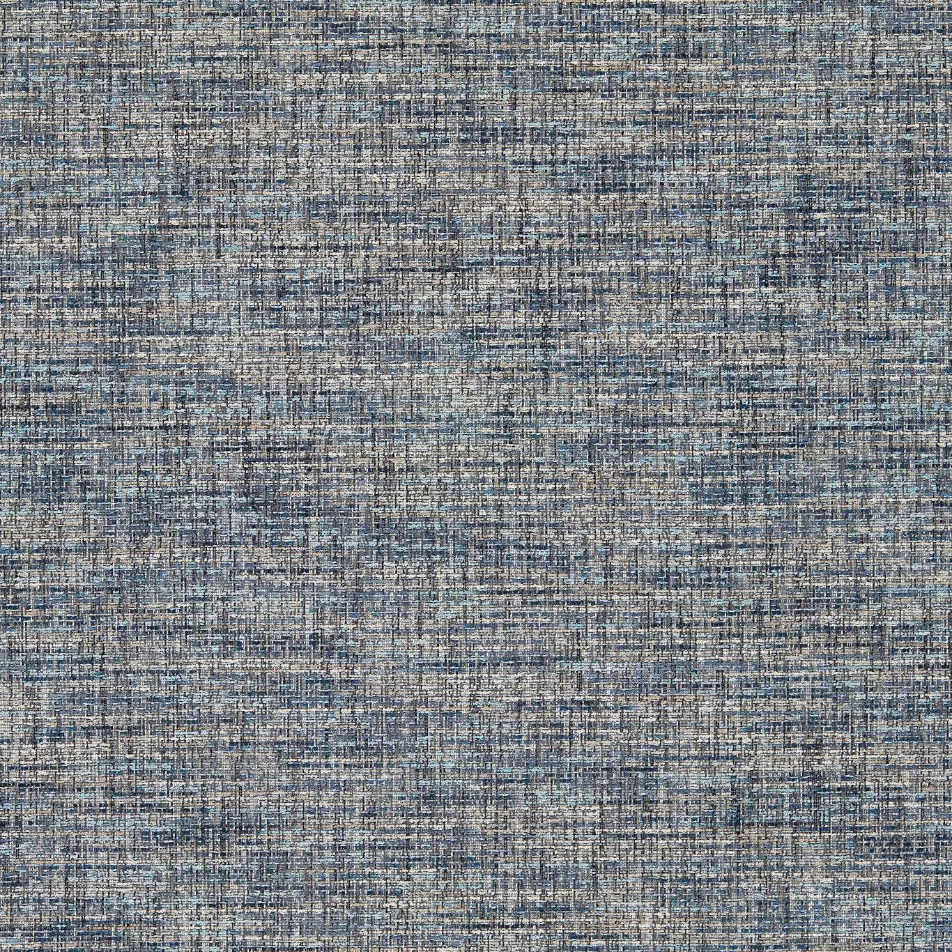 Muted denim blue woven fabric with grey flecks and fine crosshatched texture