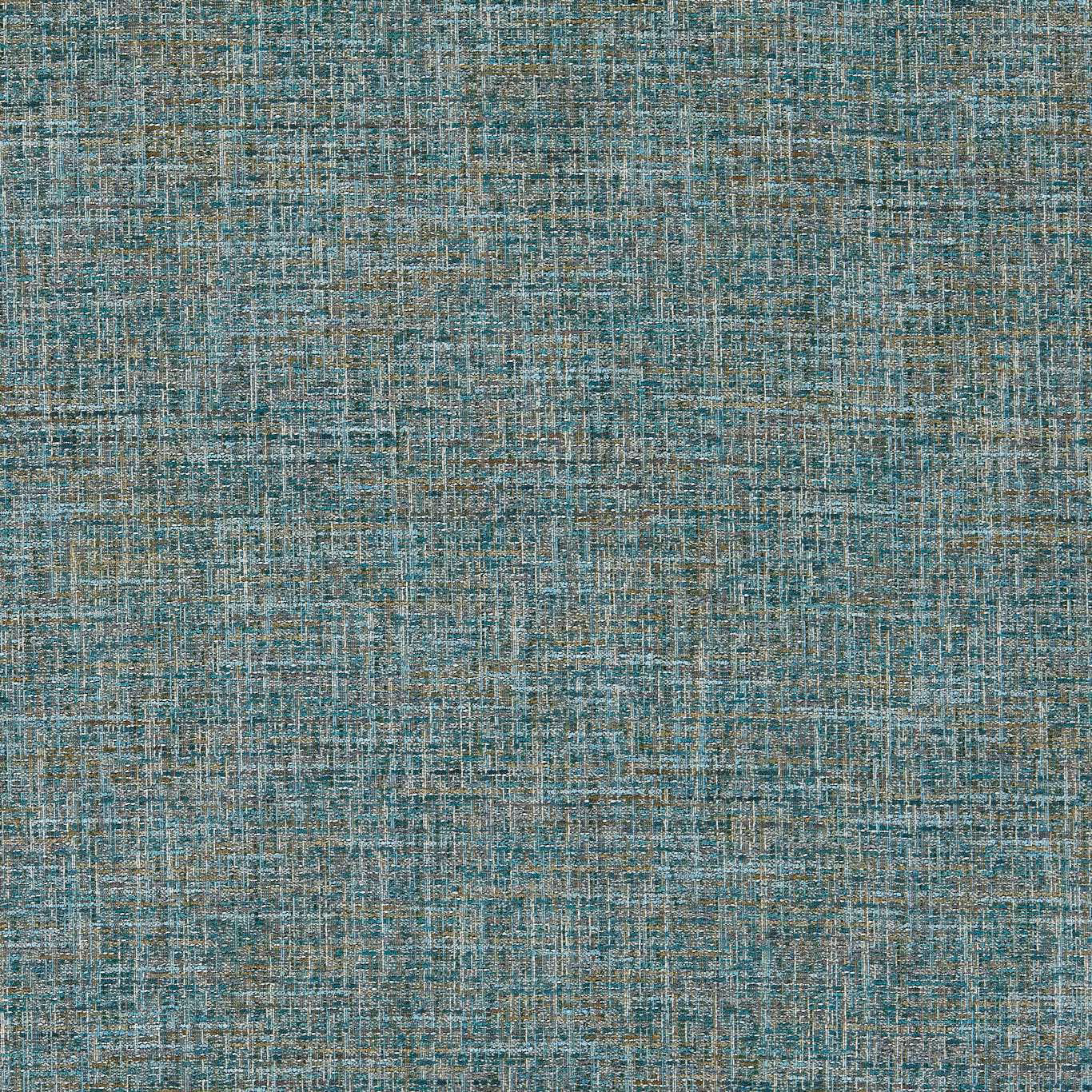 Cool kingfisher teal woven ground with pale threads in a fine crosshatch texture