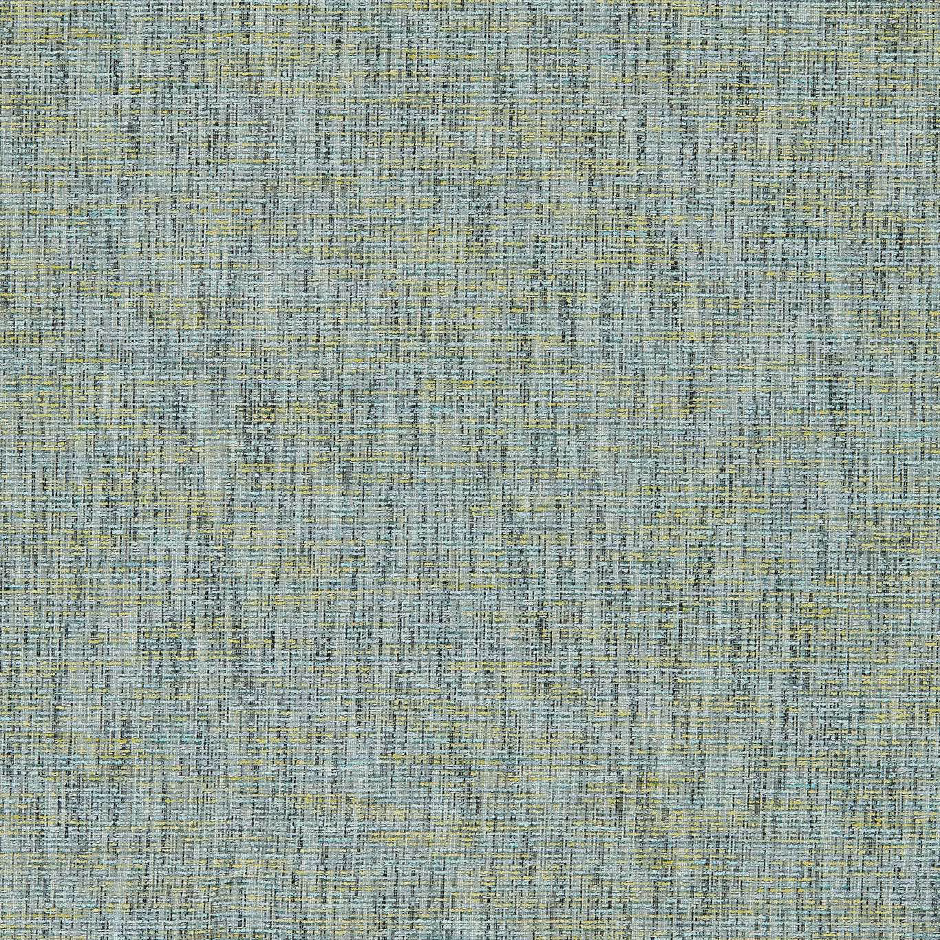 Pale peacock blue woven fabric with sage flecks and fine crosshatched texture