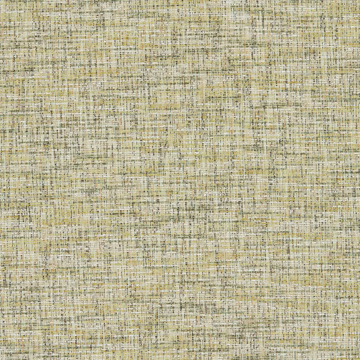 Pale spring green crosshatched fabric with cream, taupe and charcoal woven flecks