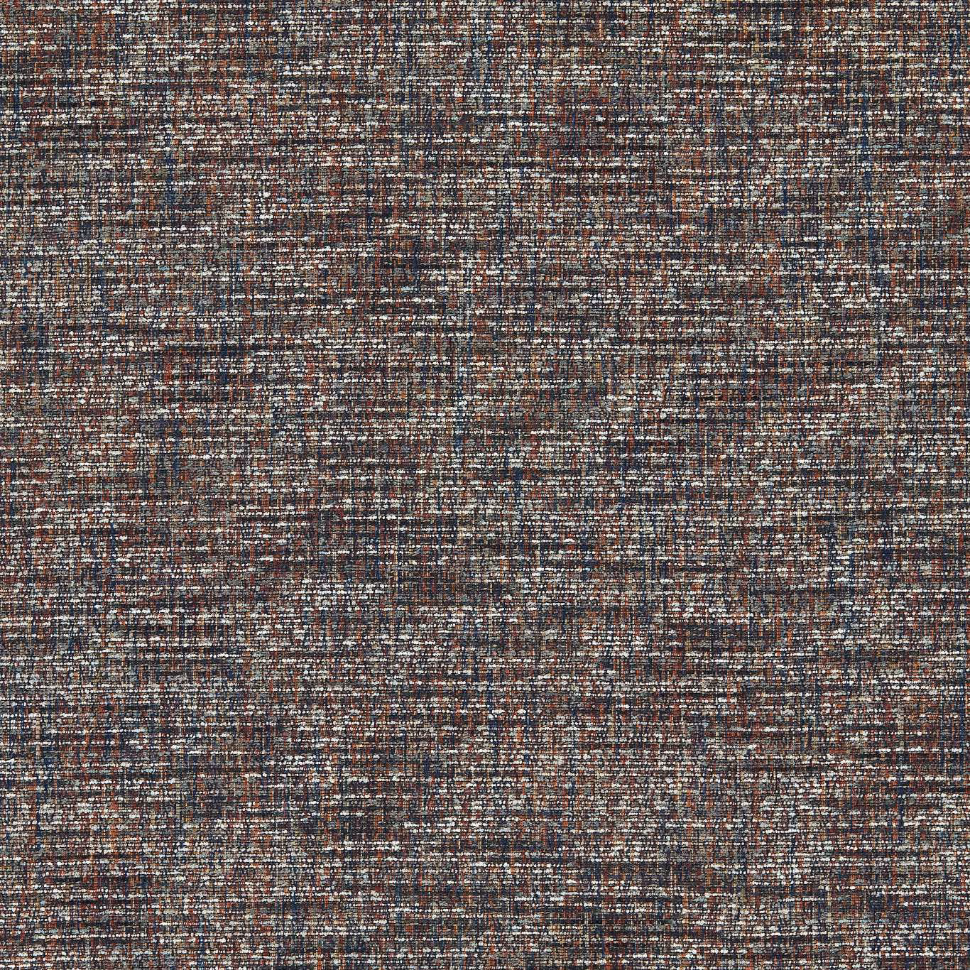 Cool taupe-brown woven swatch with fine charcoal, cream and rust crosshatching