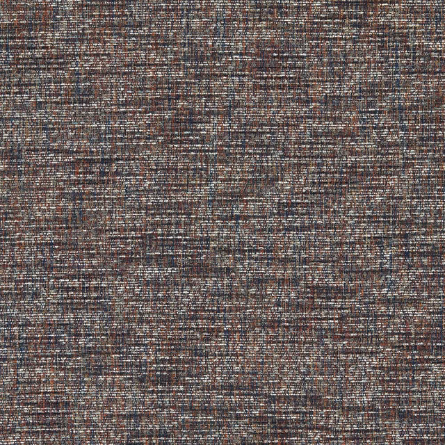Cool taupe-brown woven swatch with fine charcoal, cream and rust crosshatching