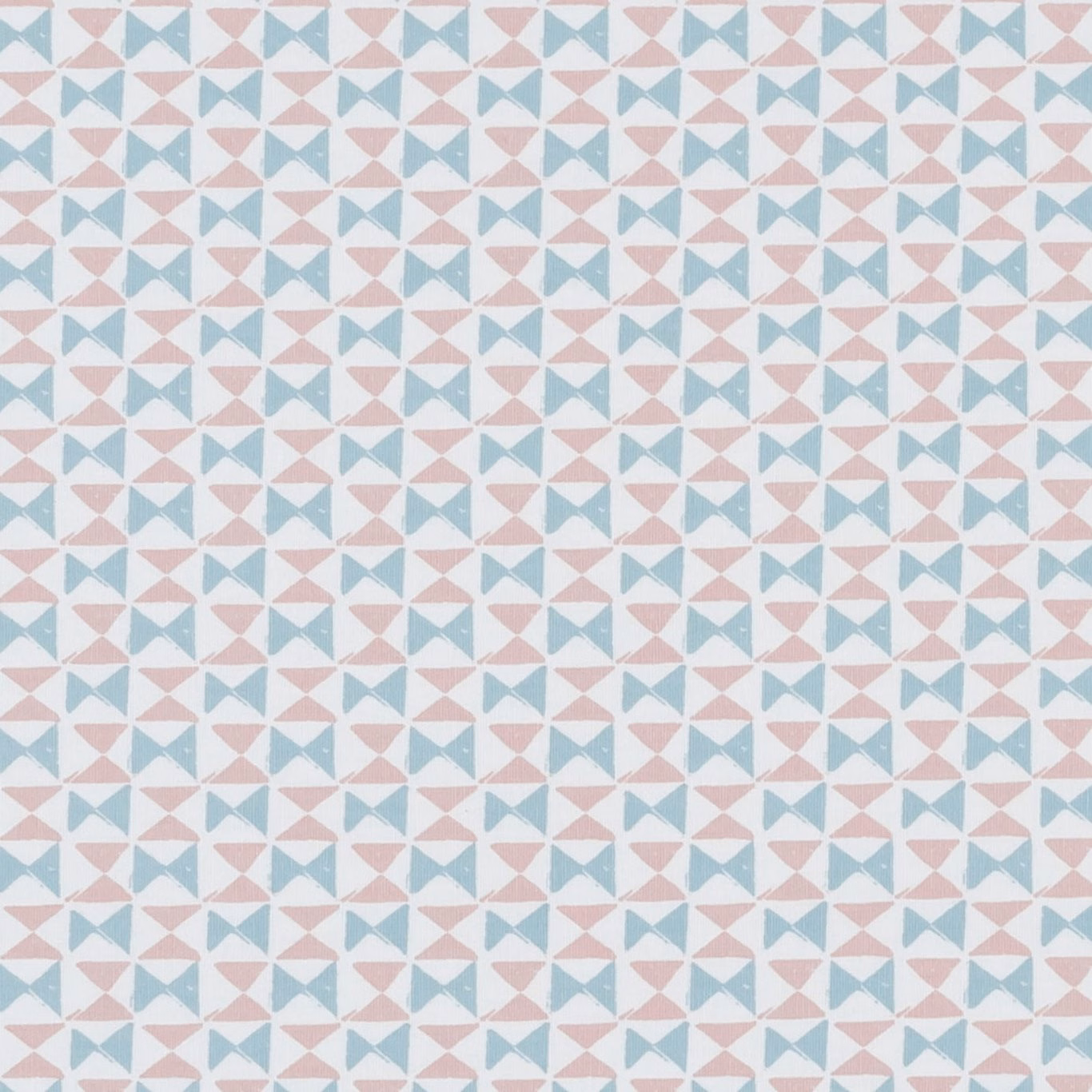 Small blush and mineral-blue bow motifs across a pale textile ground