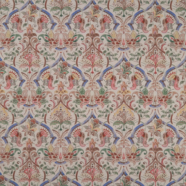 Rosalie Multi fabric with dusty pink paisleys, sage leaves and muted blue floral accents